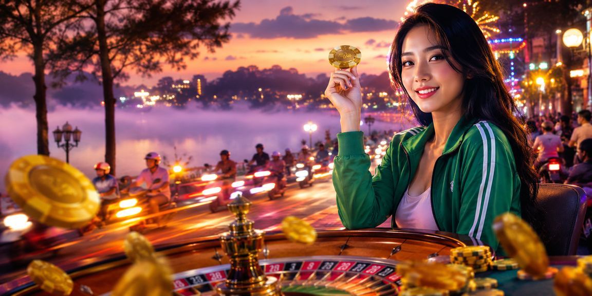 Bàn roulette neon tại Đà Lạt – không khí casino sống động