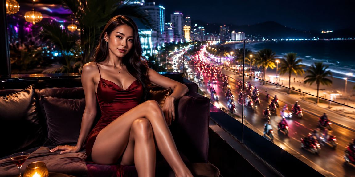 Không khí giải trí sôi động tại bãi biển Vũng Tàu về đêm với ánh đèn rực rỡ